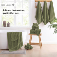 18 Piece 100% Cotton Towel Set 550GSM - Oil Green