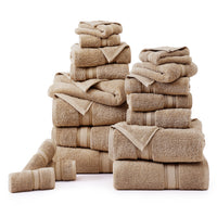 18 Piece 100% Cotton Towel Set 550GSM - Taupe