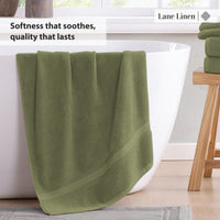 6 Piece Cotton Towel Set 550GSM - Oil Green
