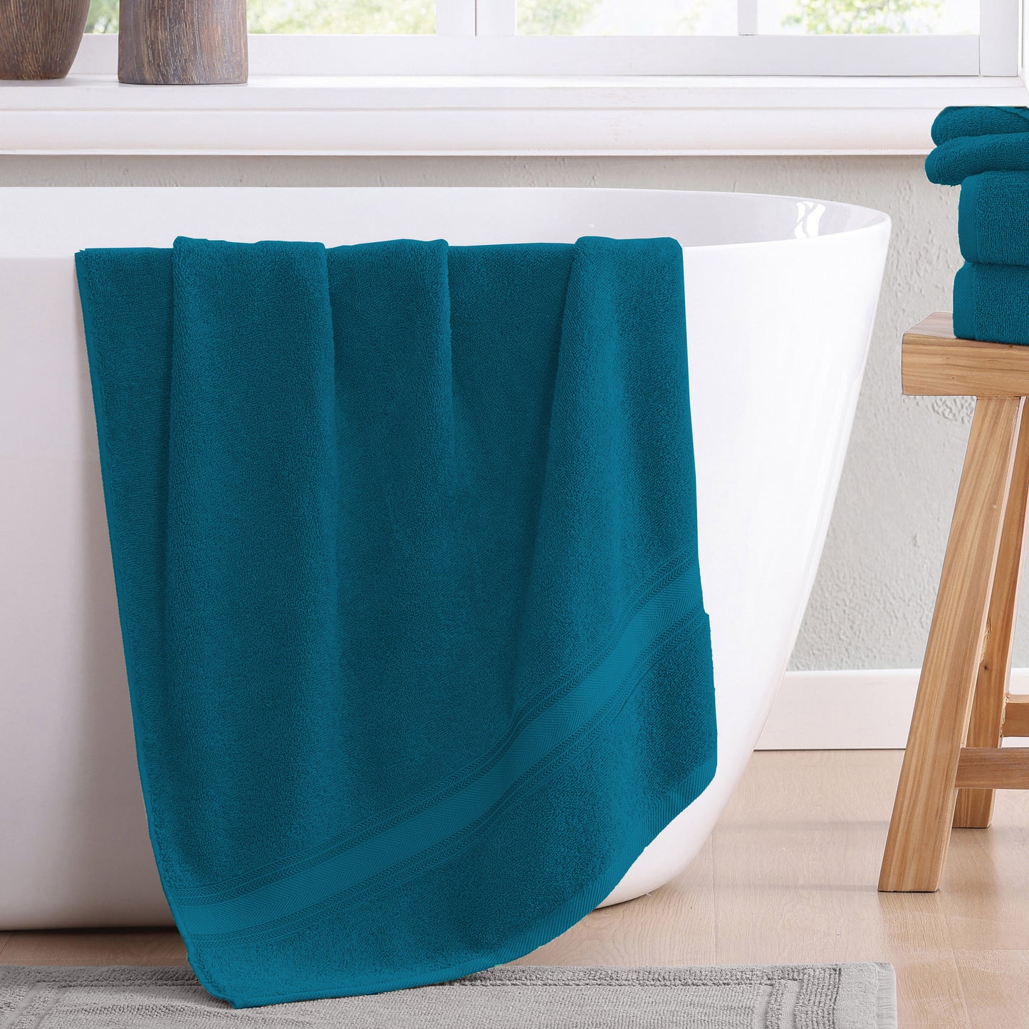 6 Piece Cotton Towel Set 550GSM - Sea Port