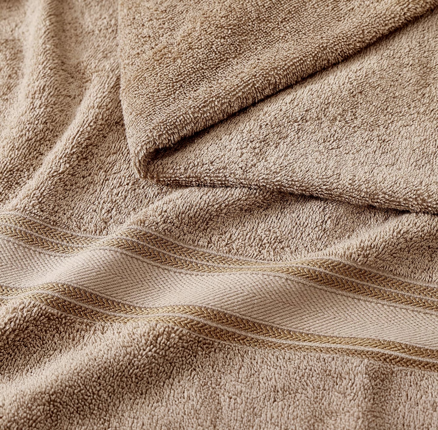 6 Piece Cotton Towel Set 550GSM - Taupe
