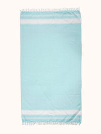 Set of 2 Chambray Turkish Beach Towels - Aqua