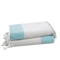 Set of 2 Herringbone Turkish Beach Towels  - Plume