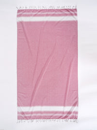 Set of 2 Chambray Turkish Beach Towels - Cashmere Rose