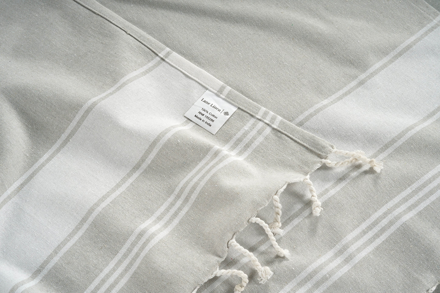 Set of 6 Chambray Turkish Beach Towels - Classic