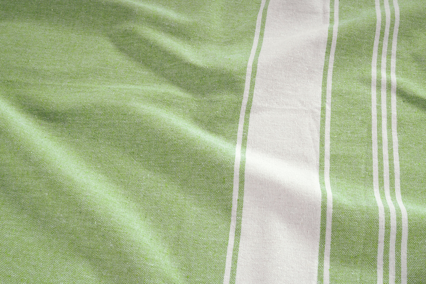 Set of 2 Chambray Turkish Beach Towels - Jade Lime