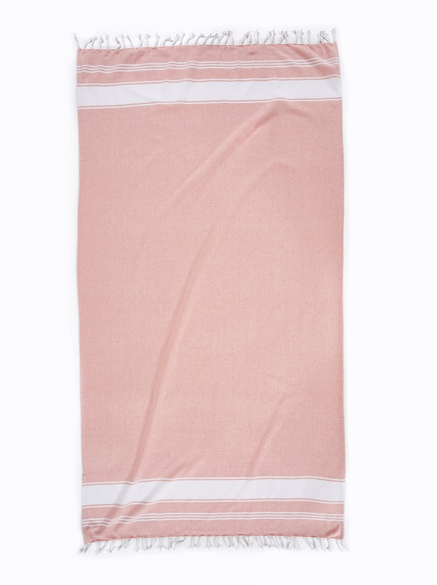 Set of 2 Chambray Turkish Beach Towels - Quartz Pink