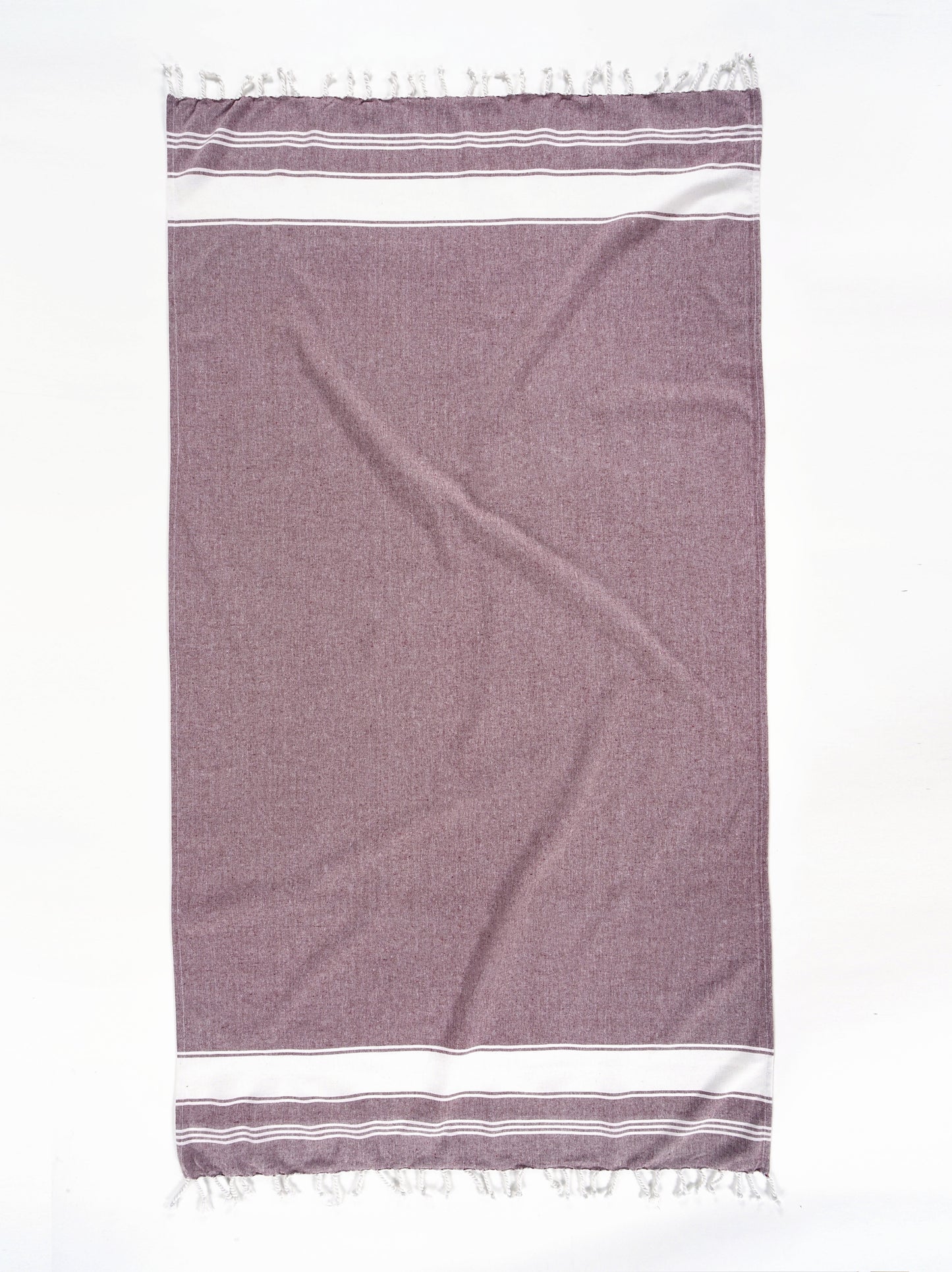 Set of 2 Chambray Turkish Beach Towels - Wistful Mauve