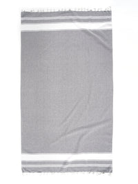 Set of 4 Chambray Turkish Beach Towels - Alloy