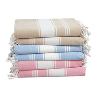Set of 6 Chambray Turkish Beach Towels - Beach Club