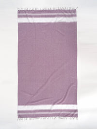 Set of 4 Chambray Turkish Beach Towels - Regal Orchid