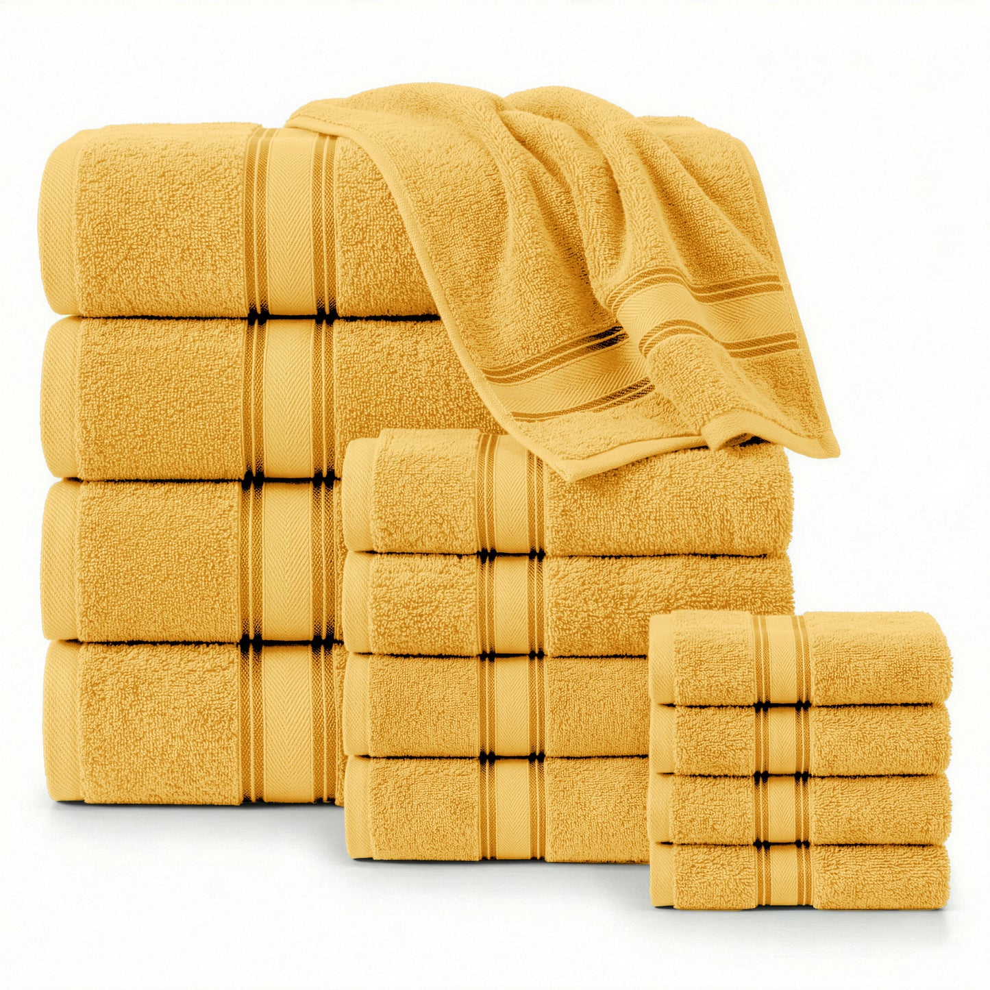12 Piece 100% Cotton Towel Set 550GSM - Mimosa