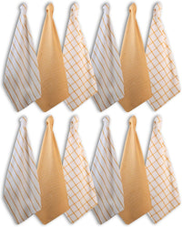 Set of 12 Multiweave Kitchen Towels - Yellow