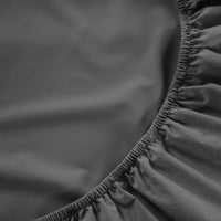 100% Organic Washed Cotton Fitted Sheet Set - Charcoal