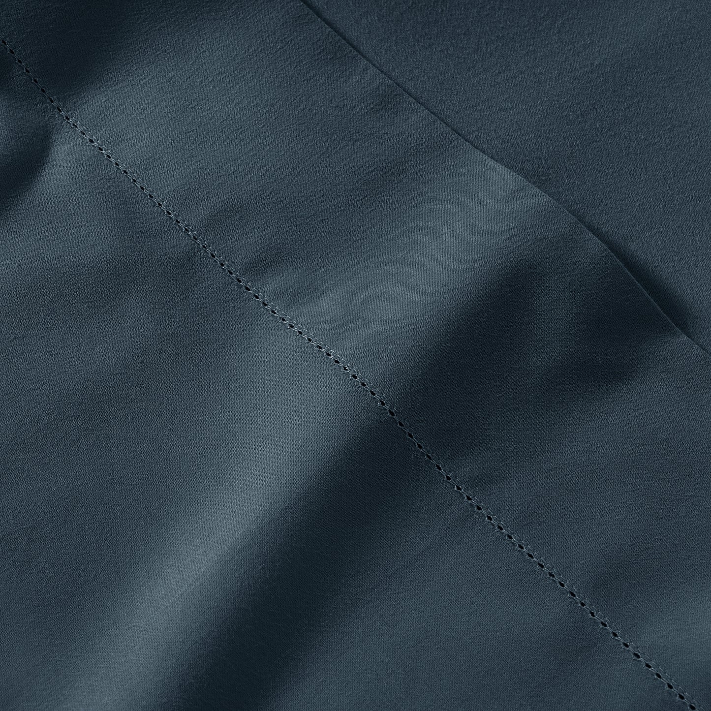 100% Organic Washed Cotton Fitted Sheet Set - Estate Blue
