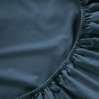 100% Organic Washed Cotton Fitted Sheet Set - Estate Blue