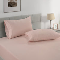 100% Organic Washed Cotton Fitted Sheet Set - Sepia Rose