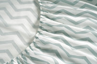 100% Organic Washed Cotton Sheet Set - Chevron Blue
