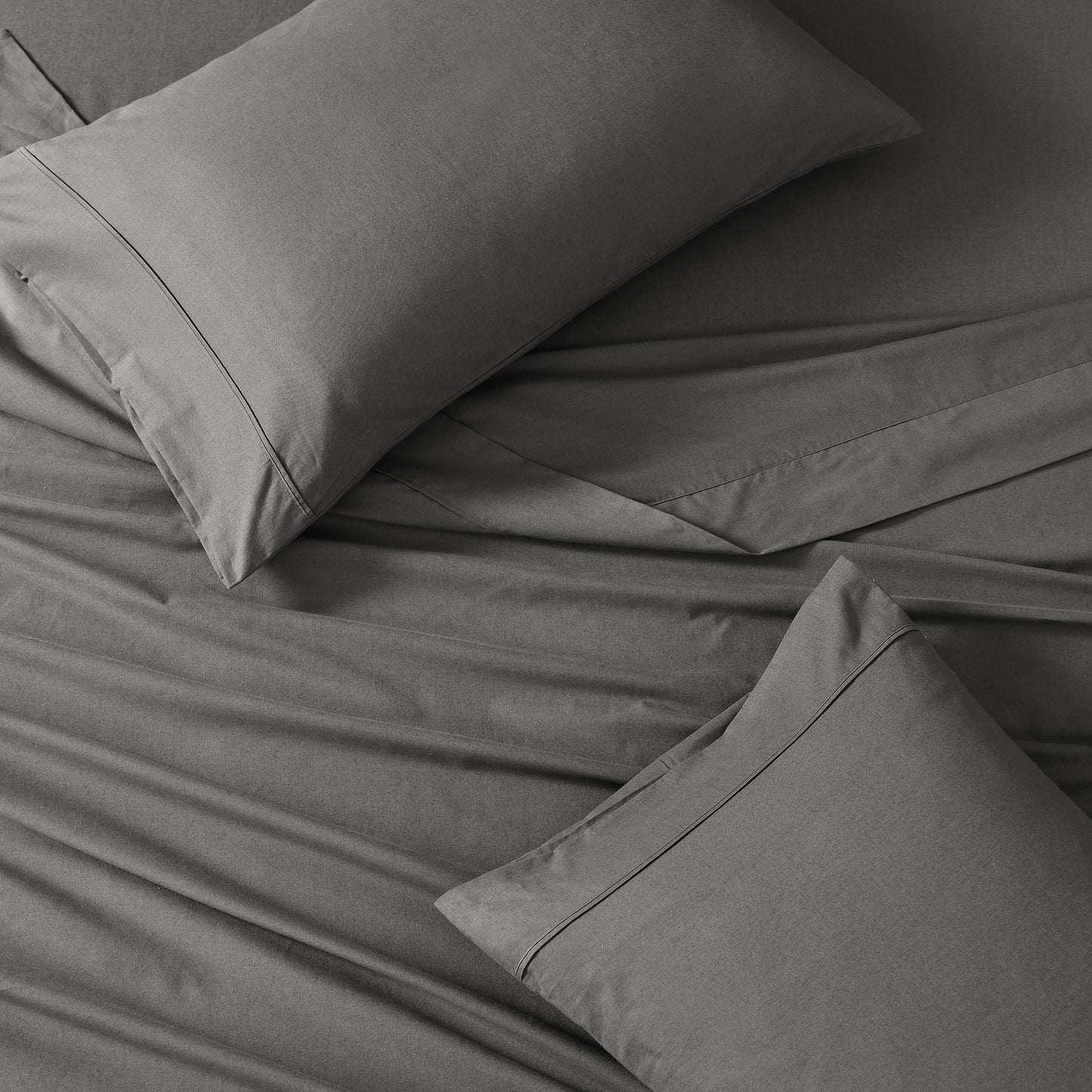Organic Cotton Bedding & Towel Bundle - Charcoal