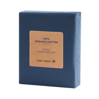 100% Organic Washed Cotton Sheet Set - Navy