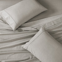 100% Organic Washed Cotton Sheet Set - Snowdrop