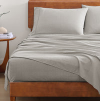 100% Organic Washed Cotton Sheet Set - Snowdrop