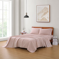 100% Organic Washed Cotton Sheet Set - Sepia Rose