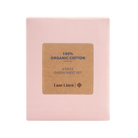 100% Organic Washed Cotton Sheet Set - Sepia Rose