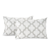 100% Organic Washed Cotton Sheet Set - Trellis Silver