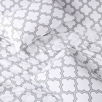 100% Organic Washed Cotton Sheet Set - Trellis Silver