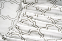 100% Organic Washed Cotton Sheet Set - Trellis Silver