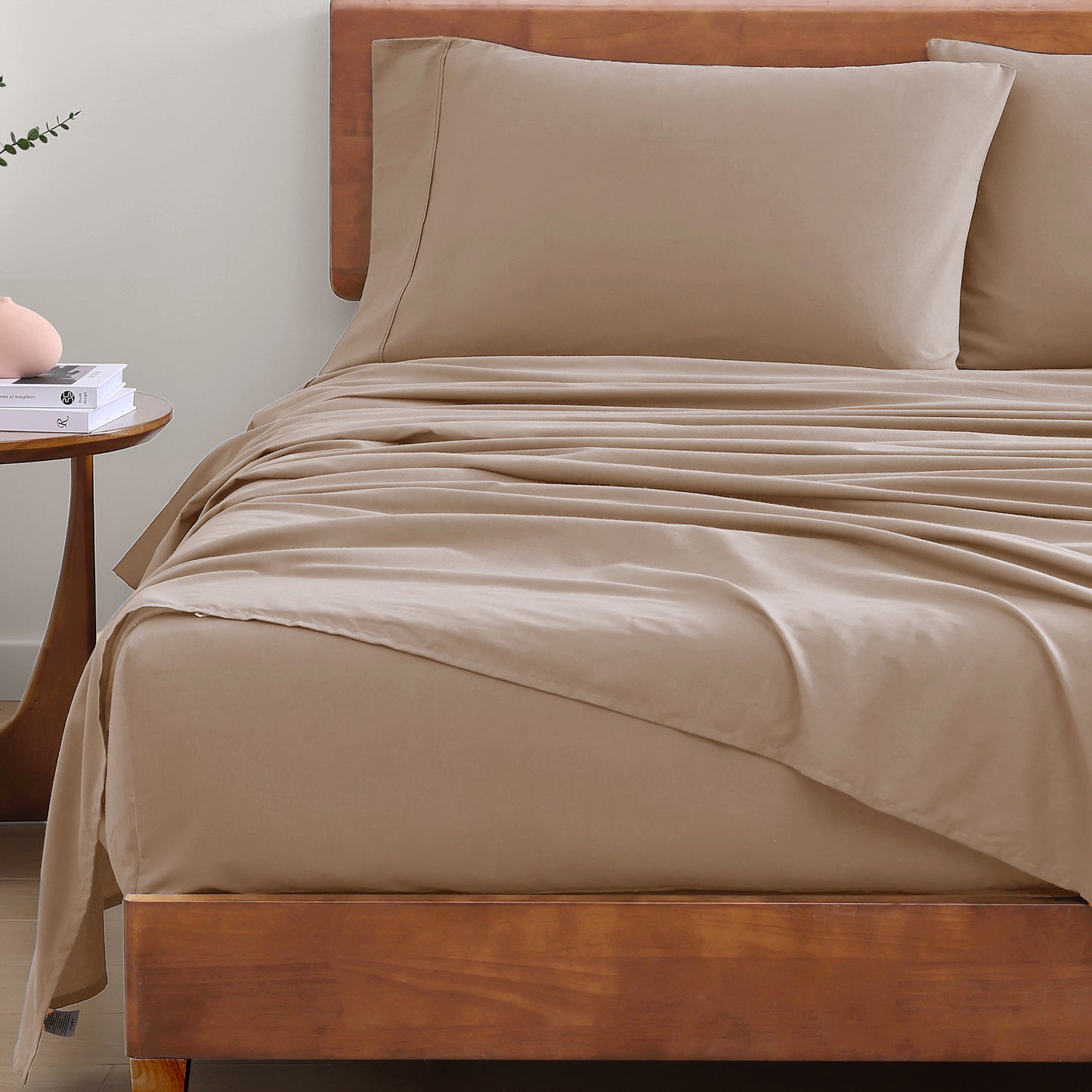 100% Organic Washed Cotton Sheet Set - Taupe