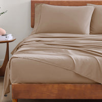 100% Organic Washed Cotton Sheet Set - Taupe