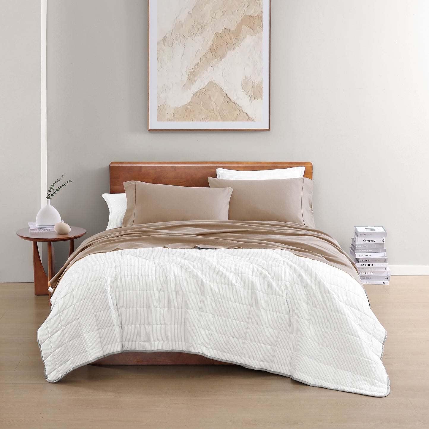 100% Organic Washed Cotton Sheet Set - Taupe