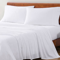 100% Organic Washed Cotton Sheet Set - White