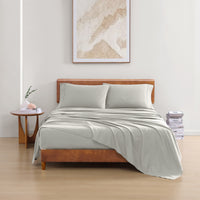 100% Organic Washed Cotton Sheet Set - Silver