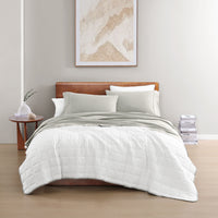 100% Organic Washed Cotton Sheet Set - Silver