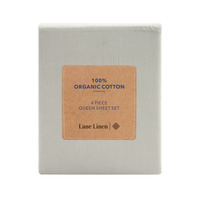 100% Organic Washed Cotton Sheet Set - Silver