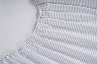 100% Organic Washed Cotton Sheet Set - Ticking Stripe Cobalt Blue