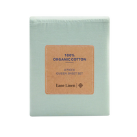 100% Organic Washed Cotton Sheet Set - Cool Blue