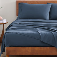 100% Organic Washed Cotton Sheet Set - Navy