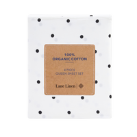 100% Organic Washed Cotton Sheet Set - Polka Dot Black