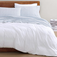 100% Organic Washed Cotton Sheet Set - Polka Dot Blue