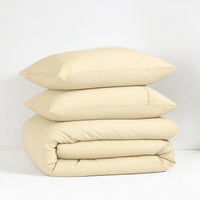 100% Organic Washed Cotton Quilt Cover Set - Vanilla