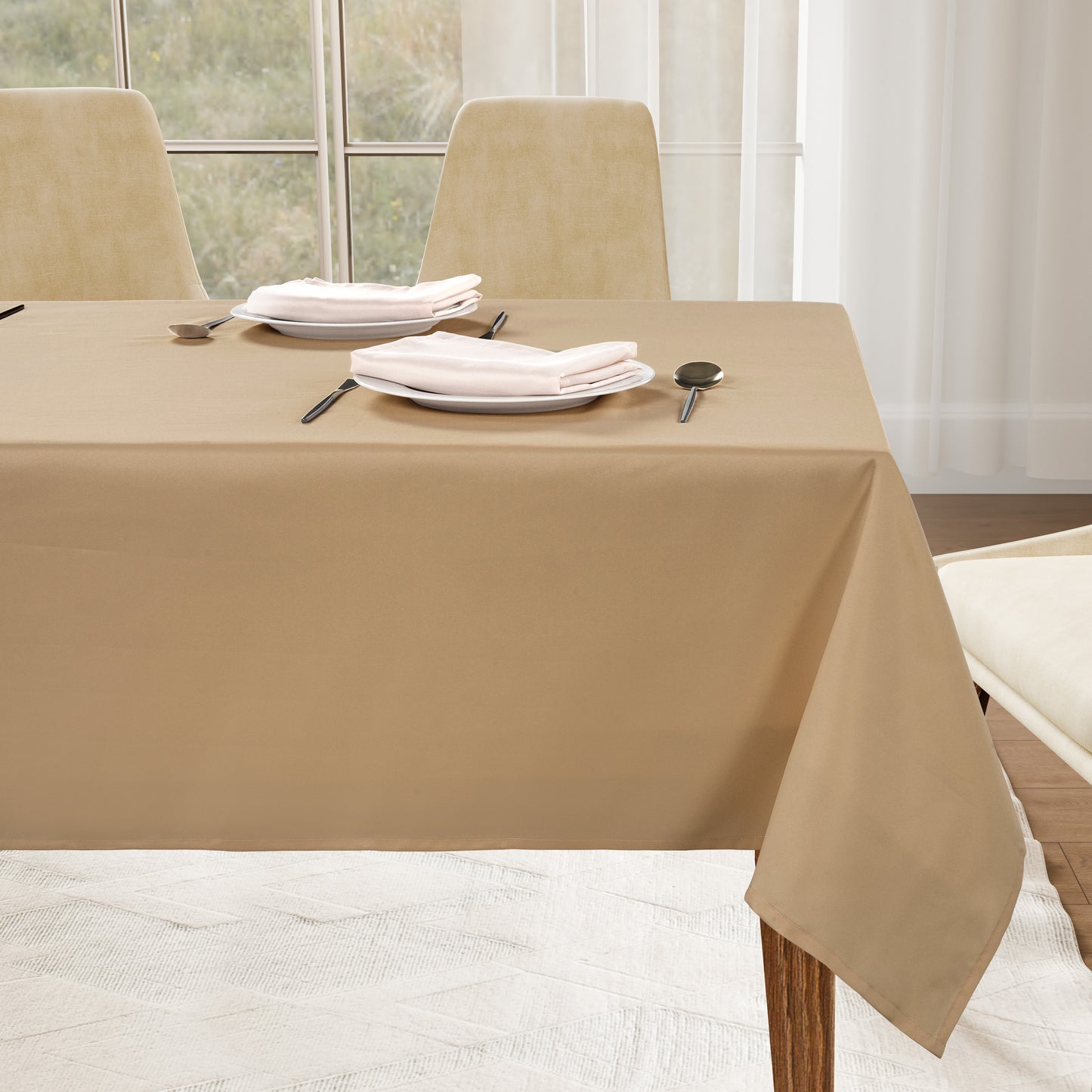 Solid Tablecloth 10 seat 152x304cm - Natural