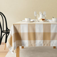 Tablecloth 8 seat 150x260cm - Beige Check