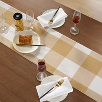 Table Runner 33x180cm - Beige Check