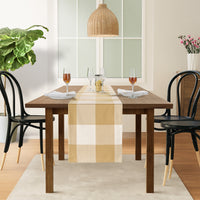 Table Runner 33x180cm - Beige Check