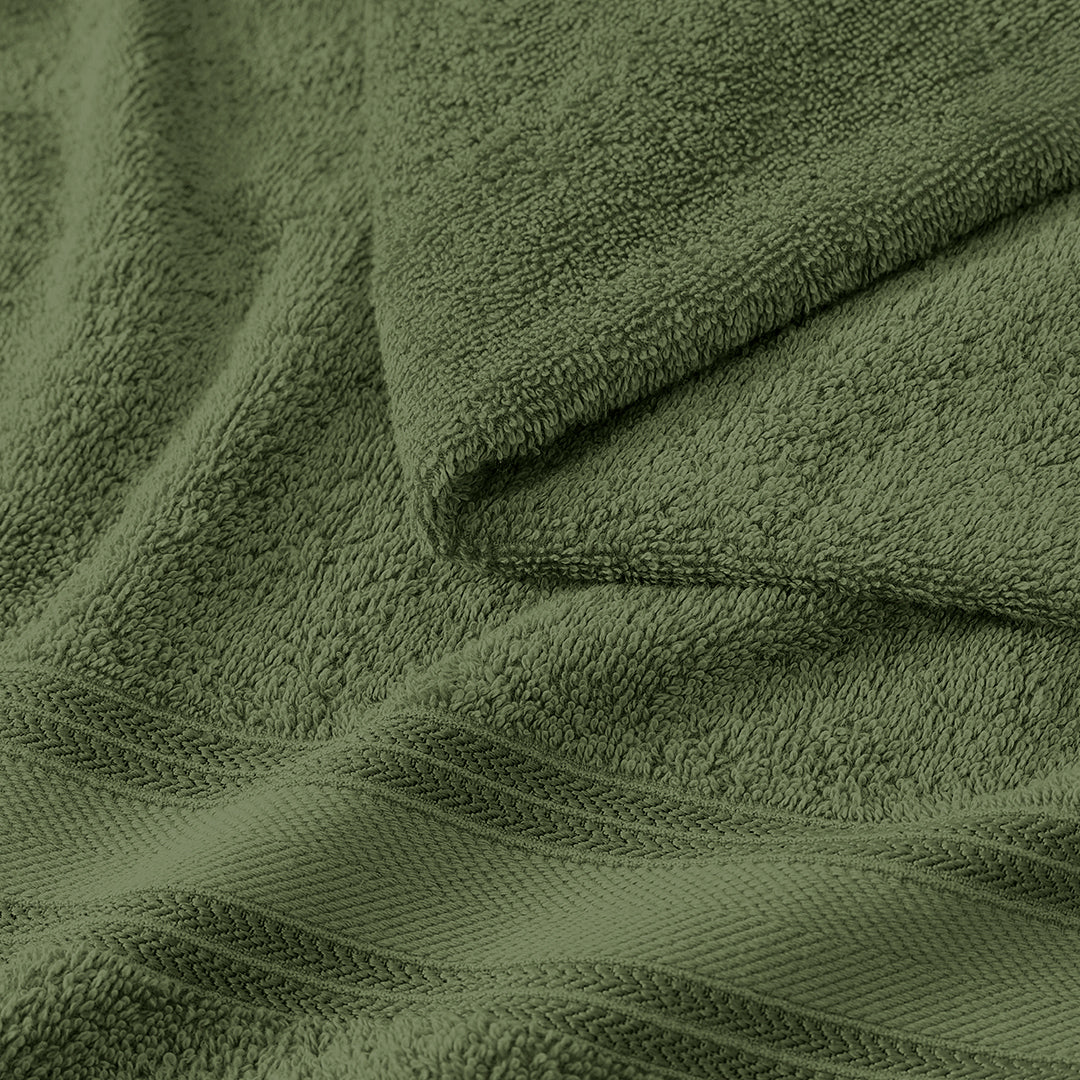 6 Piece Cotton Towel Set 550GSM - Oil Green
