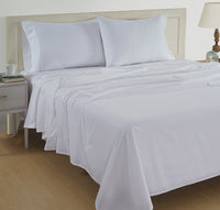 100% Organic Washed Cotton Sheet Set - White